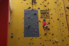 Zubee climbing the wall